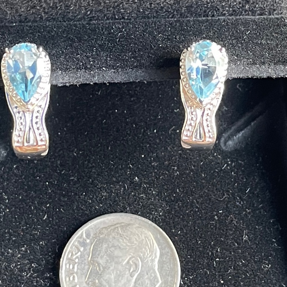 Sky Blue Topaz 2.10 ctw Ocean Whisper Earrings in Platinum Over Sterling Silver